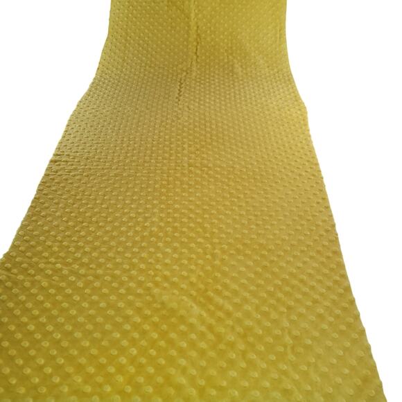 Soft Yellow Minky Dot Fabric 64 x 22" Polyester Plush Craft Sewing Baby Material - Picture 5 of 8